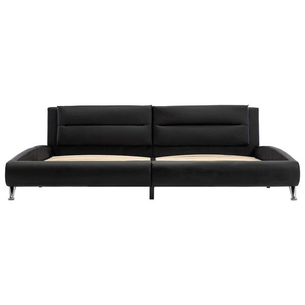 vidaXL Рамка за легло с таблото Черно 160 x 200 cm Изкуствена