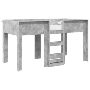 vidaXL Двуетажно легло за деца с матрак Циментено сиво 100 x 200 cm