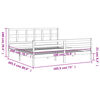 vidaXL Рамка за легло с табла бяла Super King Size дърво масив
