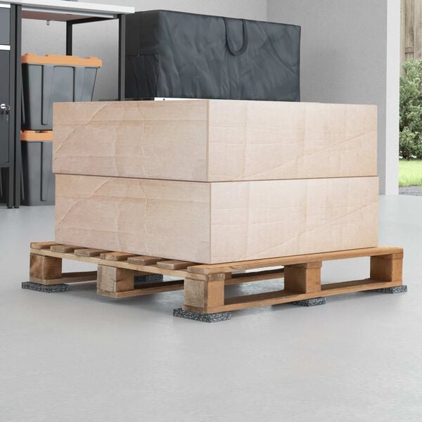 vidaXL Гумена валяк Черно Каучук