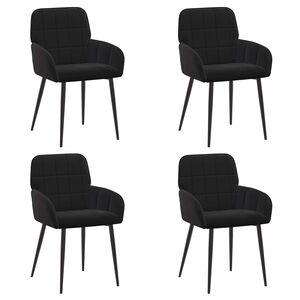 vidaXL Обедени столове 4 pcs Кадифе Черно 57 х 50 х 85 см