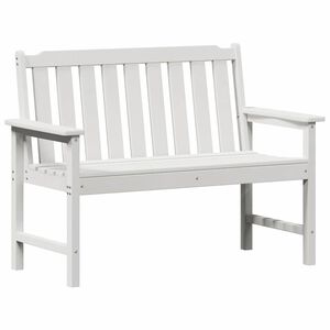 vidaXL Градинска пейка Бяло 120 x 59 x 88 см HDPE