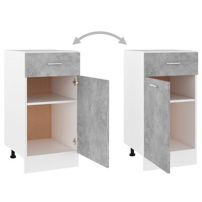 vidaXL Долен шкаф с чекмедже, бетонно сив, 40x46x81,5 см, ПДЧ