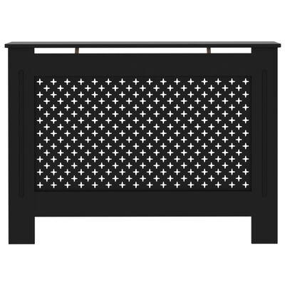vidaXL Параван за радиатор, черен, 112x19x81,5 см, МДФ