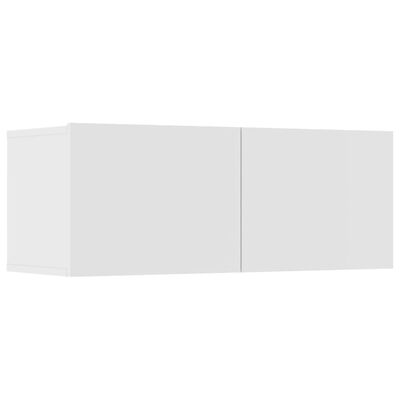vidaXL Комплект ТВ шкафове от 7 части, бял, инженерно дърво