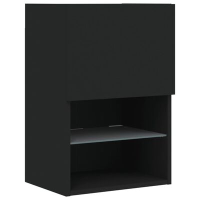 vidaXL ТВ шкафове с LED осветление 2 бр черни 40,5x30x60 см