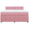 vidaXL Боксспринг легло с матрак, розово, 180x200 см, кадифе