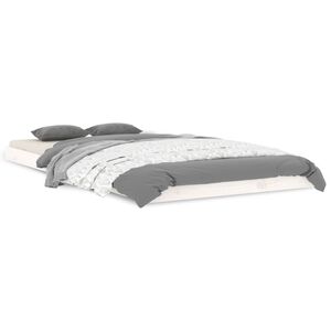 vidaXL Рамка за легло, бяла, 100х200 см, бор масив