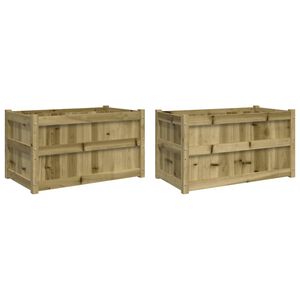 vidaXL Градински сандъци, 2 бр, импрегнирана борова дървесина
