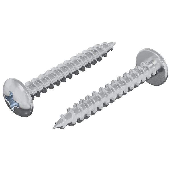 vidaXL Дървен винт 2 pcs Сребрист M4 x 28 мм Желязо