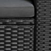 vidaXL Градински лаундж комплект, 4 части, полиратан, черно и сиво