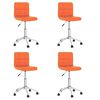 vidaXL Въртящи трапезни столове, 4 бр, оранжеви, изкуствена кожа