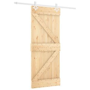 vidaXL Преплъзваща се врата Естествено и бяло 80 x 210 cm