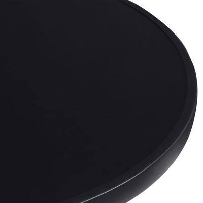 vidaXL Градинска маса, черна, 60 см, стомана и стъкло