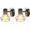 vidaXL 2 черни аплика с телена рамка индустриални LED крушка филамент