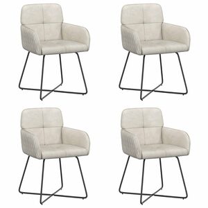 vidaXL Обедени столове 4 pcs Кадифе Кремаво 59 x 56,5 x 86 см