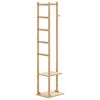 vidaXL Закачалка за палта с куки и рафтове, 38,5x30x156 см, бамбук