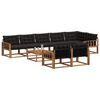 vidaXL Комплект дивани за открито 9 pcs Естествено и черно
