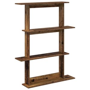 vidaXL Стенен рафт Старо дърво 100 x 20 x 126 см Инженерна дървесина