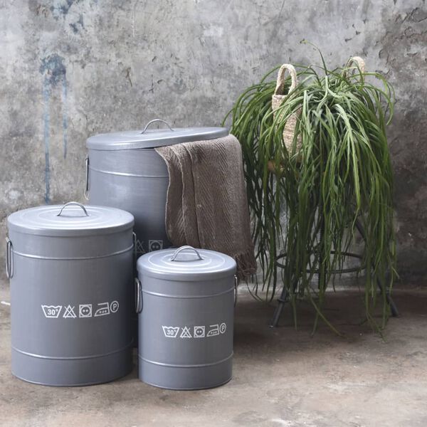 LABEL51 Kош за пране, 40x40x58 см, L, антично черно