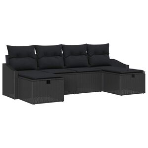 vidaXL Комплект дивани с възглавница 6 pcs полиратан