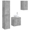 vidaXL Комплект мебели за баня 3 бр. Бетонно сиво 33 x 34,5 x 160 см