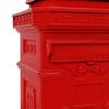 vidaXL Алуминиева пощенска кутия стълб винтидж стил неръждаема червена
