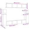 vidaXL Комплект ТВ шкаф 8 pcs Черния дъб Инженерно дърво