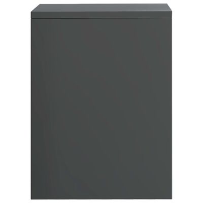 vidaXL Нощно шкафче, сиво със силен гланц, 40x30x40 см, ПДЧ
