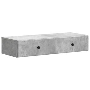 vidaXL Стенен страничен масичка Бетонно сиво 87,5 x 34,5 x 17 см