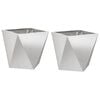 vidaXL Кашпа 2 pcs Сребрист 30 x 30 x 30 cm Неръждаема стомана