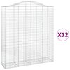 vidaXL Габионни кошници арка 12 бр 200x50x220/240см поцинковано желязо