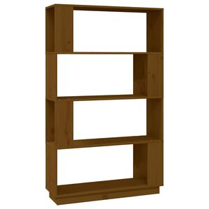 vidaXL Библиотека/разделител за стая, меденокафява, 80x25x132 см, бор