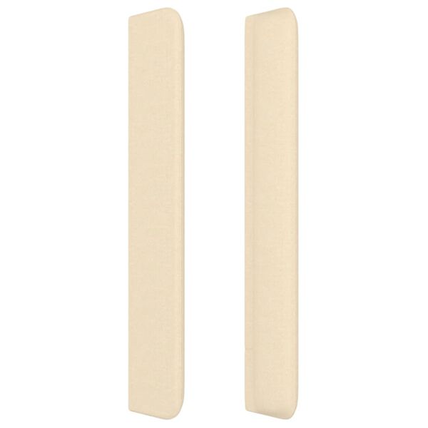 vidaXL Горна табла за легло с уши, кремава, 183x16x118/128 см, плат