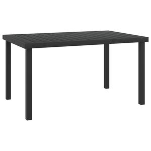 vidaXL Градинска маса черна 140x90x74 см алуминий и WPC