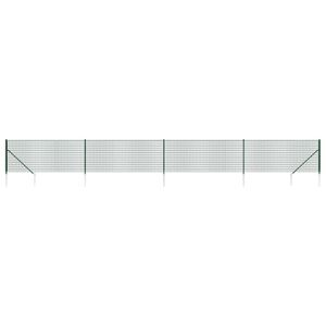 vidaXL Плетена оградна мрежа с шипове, зелена, 0,8x10 м