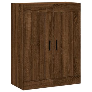 vidaXL Стенен шкаф кафяв дъб 69,5x34x90 см инженерно дърво