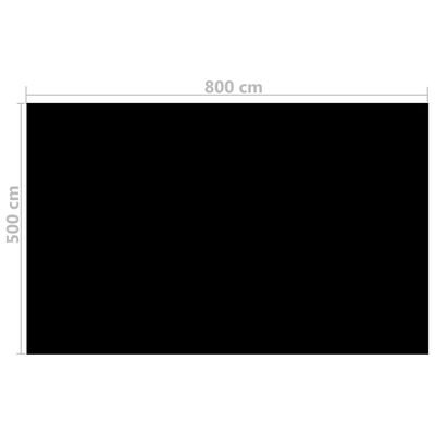 vidaXL Правоъгълно покривало за басейн, 800x500 см, PE, черно