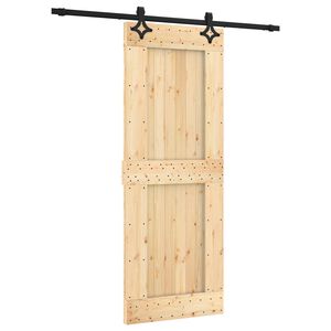 vidaXL Преплъзваща се врата Естествено и черно 80 x 210 cm