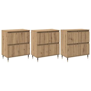 vidaXL Шкаф за съхранение 3 pcs Дъб 60 x 35 x 70 cm