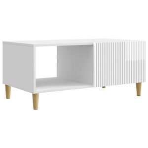 vidaXL Масичка за кафе Бял гланц 90 x 50 x 40 cm Инженерна дървесина