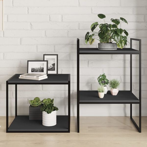 vidaXL Рафтове за етажерка, 4 бр, сиви, 40x50x1,5 см, ПДЧ