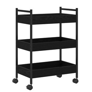 vidaXL Кухненска количка Черен дъб 50 x 30 x 70 см Инженерна дървесина