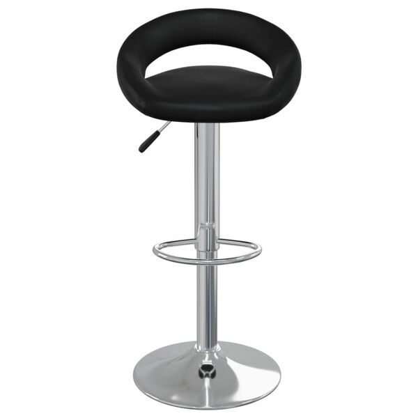 vidaXL Бар табуретка, черна, изкуствена кожа