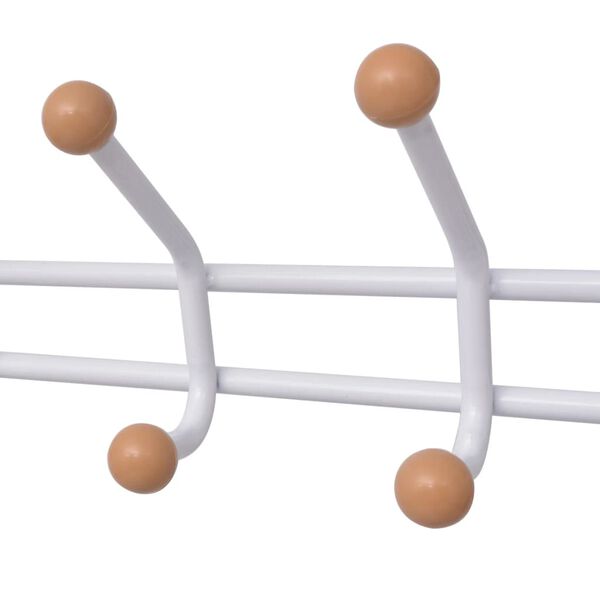 vidaXL Щендер за дрехи със стелажи за обувки, 68x32x182,5 см, бял