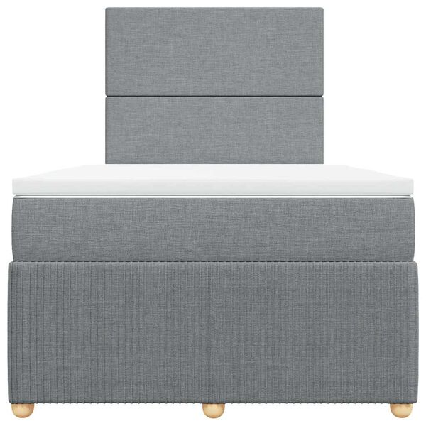 vidaXL Боксспринг легло с матрак, светлосиво, 120x200 см, плат