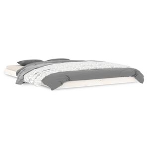 vidaXL Рамка за легло, бяла, 140х200 см, бор масив