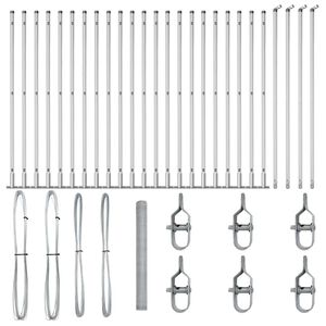 vidaXL Стълб за ограда. Сребристо