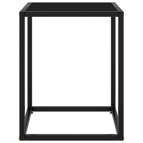 vidaXL Кафе маса, черна, с черно стъкло, 40x40x50 см