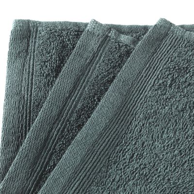 vidaXL Кърпи за гости, 10 бр, памук, 450 гр/м², 30x50 см, зелени